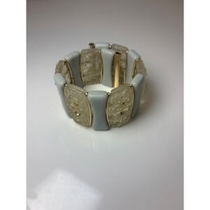 VTG 80's Made In West Germany Cuff Bracelet Carved Festival Mid Century Modern